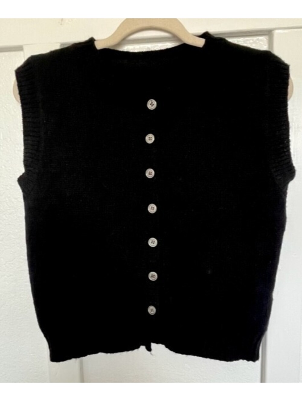 Shein Black Sleeveless Knit Button Up Vest. Size XS.